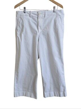 Polo Ralph Lauren Women's Preppy White Cotton Blend Casual Chino Pants. Size 12